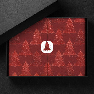 Classic Christmas Tree Festive Rich Crimson Red Tissue Paper