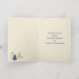 Classic Christmas Tree Seasons Greetings Gold Foil Greeting Card