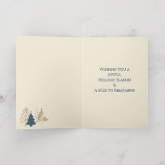 Classic Christmas Tree Seasons Greetings Gold Foil Greeting Card