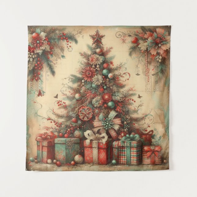 Classic Christmas Tree Tapestry (Front)