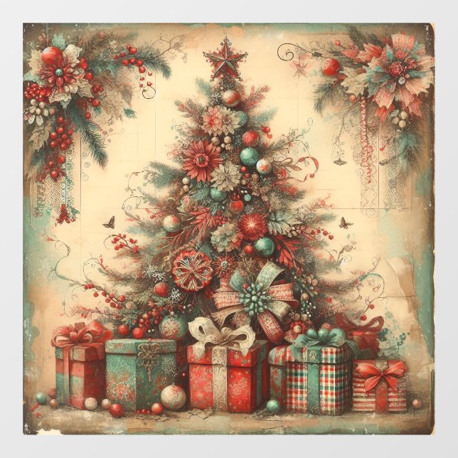 Classic Christmas Tree Window Cling (Sheet)