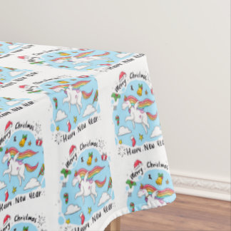 Classic Christmas Unicorn Tablecloth