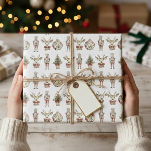 Classic Christmas Vintage Chinoiserie Toile Jumbo Wrapping Paper