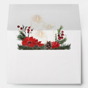 Classic Christmas White Baby Shower Return Address Envelope