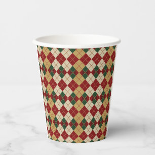 Classic, Christmas/winter argyle patterned Paper Cups
