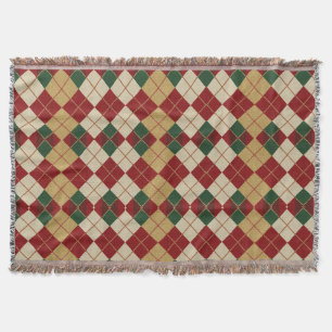 Classic, Christmas/winter argyle patterned Throw Blanket