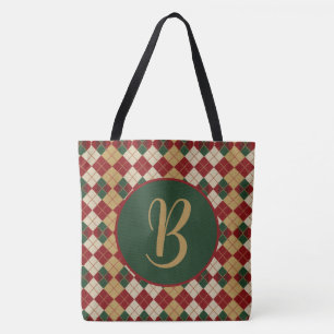 Classic, Christmas/winter argyle patterned Tote Bag
