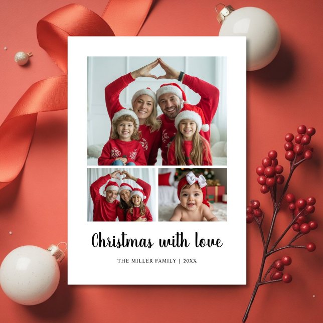 Classic Christmas With Love Family Holiday Card (Creator Uploaded)