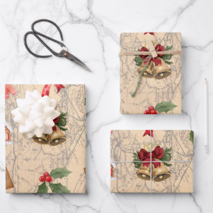 Classic Christmas Wrapping Paper Sheet