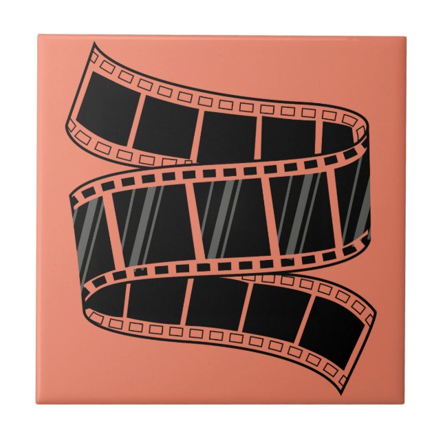 Classic Cinema Charm: Retro Filmstrip  Tile (Front)