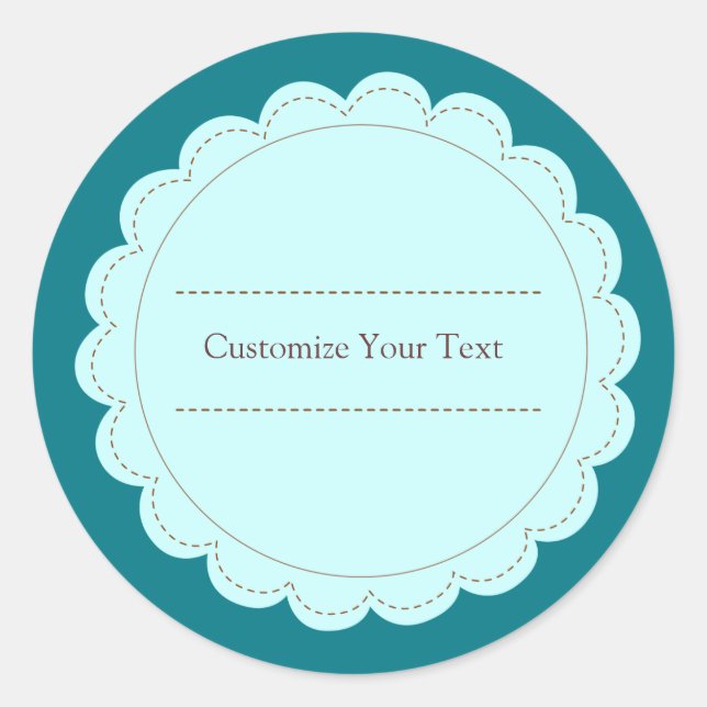 Classic Circle Scallop  Classic Round Sticker (Front)