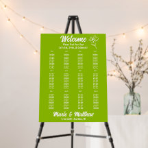 Classic Citrus Green Floral Wedding Seating Chart