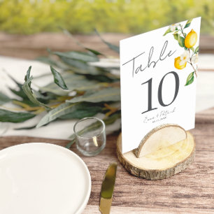 Classic Citrus Lemon Summer Table Number
