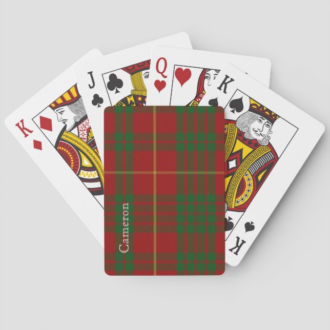 Classic Clan Cameron Tartan Plaid Playing Cards (Back)