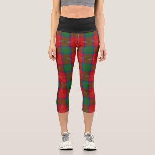 Classic Clan Chisholm Tartan Plaid Capri Leggings