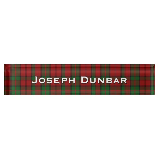 Classic Clan Dunbar Custom Desk Nameplate (Front)