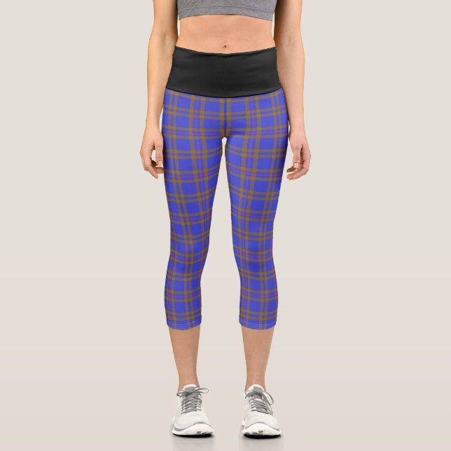 Classic Clan Elliot Elliott Tartan Plaid Capri Leggings (Front)