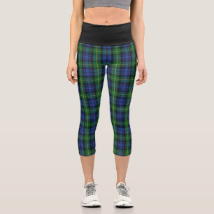 Classic Clan Gordon Tartan Plaid Capri Leggings