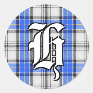Classic Clan Hannay Tartan Monogram Round Sticker