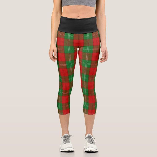 Classic Clan Lennox Tartan Plaid Capri Leggings (Front)