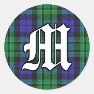 Classic Clan MacCallum Tartan Monogram Round Sticker