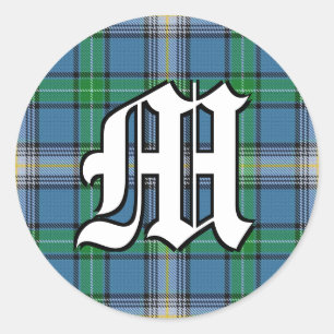 Classic Clan MacDowall Tartan Monogram Round Sticker