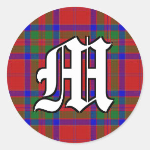 Classic Clan MacGillivray Tartan Monogram Round Sticker