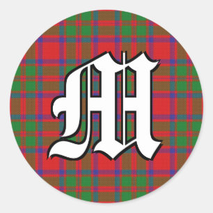 Classic Clan MacKintosh Tartan Monogram Round Sticker