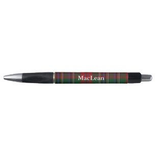 Classic Clan MacLean Tartan Plaid Custom Pen