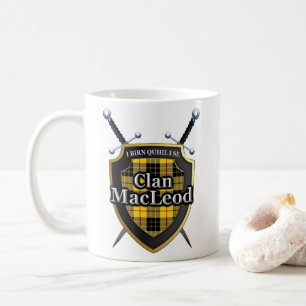 Classic Clan MacLeod II Swords and Tartan Shield Coffee Mug