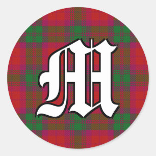 Classic Clan MacNab Tartan Monogram Round Sticker