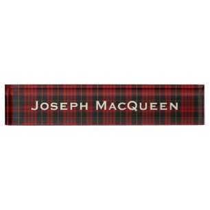 Classic Clan MacQueen Custom Desk Nameplate