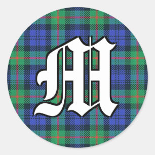 Classic Clan Murray Tartan Monogram Classic Round Sticker