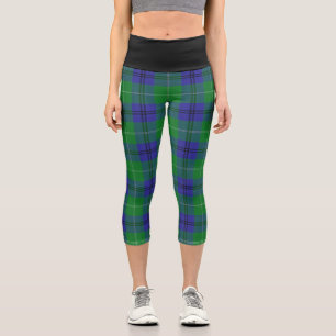 Classic Clan Oliphant Tartan Plaid Capri Leggings