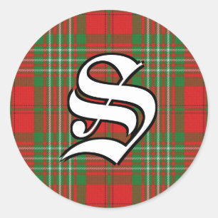 Classic Clan Scott Tartan Monogram Round Sticker