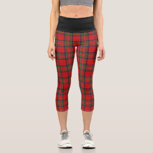 Classic Clan Stewart Tartan Plaid Capri Leggings