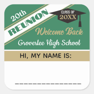Classic Class Reunion Name tag Sticker