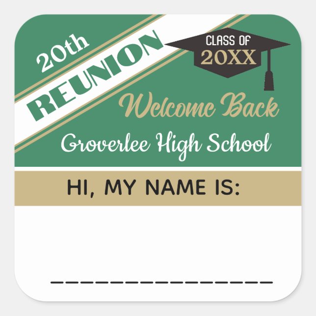 Classic Class Reunion Name tag Sticker (Front)