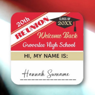 Classic Class Reunion Name tag Sticker