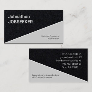 Classic Clean Job Seeker Jobseeker Black Kraft Business Card