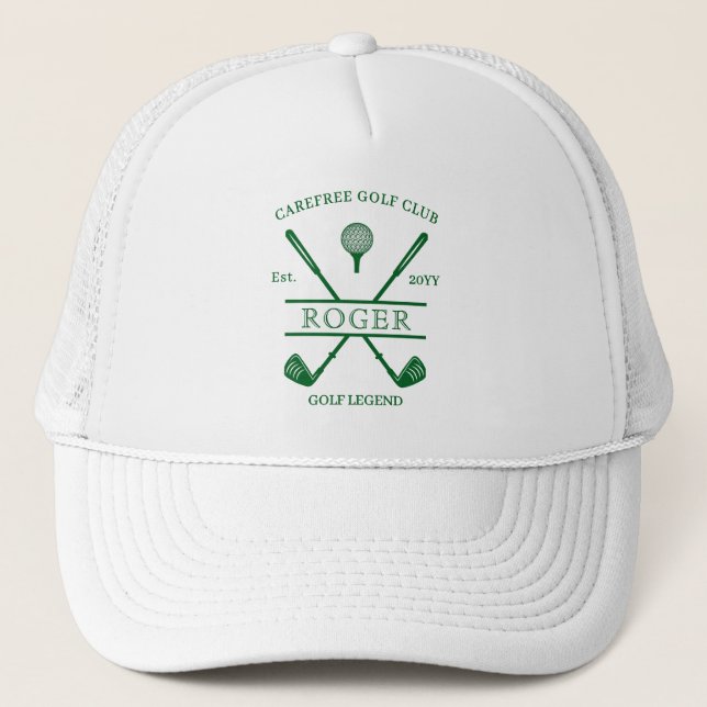 Classic Club Name Forest Green Golf Hat (Front)