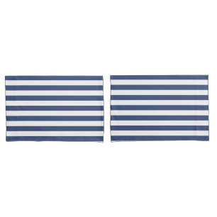 Classic Coastal Stripes Cobalt Blue Stripes Pillowcase