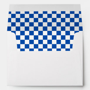 Classic cobalt blue chequerboard envelope