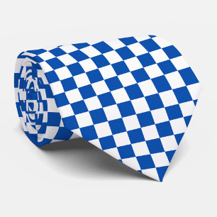 Classic cobalt blue chequerboard tie