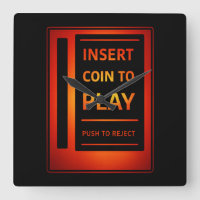Classic Coin-Op Arcade Wall Clock | Gamer Decor