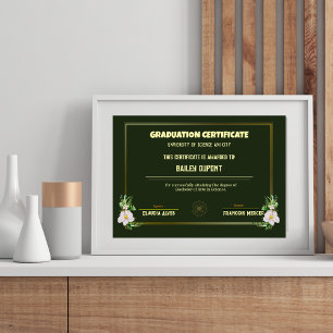 Classic College Graduation Diploma Certificate Poster