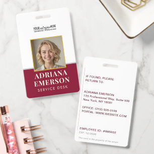 Classic Collegiate Burgundy Gold Professional ID Badge