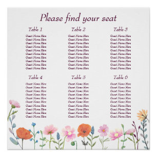 Classic colorful floral greenery  poster