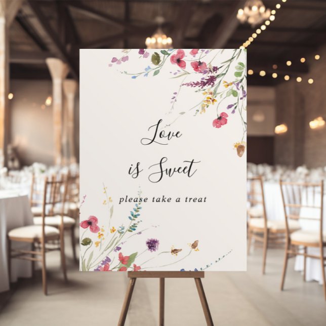 Classic Colorful Wild Floral Love Is Sweet Sign (Creator Uploaded)