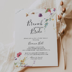 Classic Colourful Brunch with the Bride Shower Invitation
